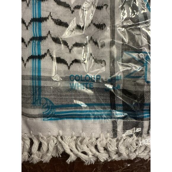 NEW Open Bag Black Palestine Shemagh Tassels Head Scarf Authentic Middle Eastern - Picture 3 of 6
